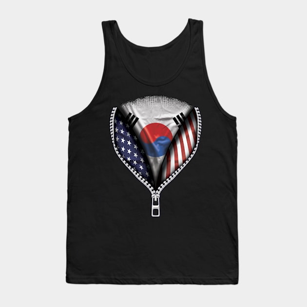 South Korean Flag  South Korea Flag American Flag Zip Down - Gift for South Korean From South Korea Tank Top by Country Flags
